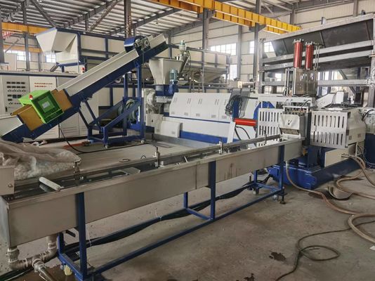 Dwuetapowa jednowiercowa maszyna do wytłaczania folii plastikowej LDPE maszyna do peletyzacji 500 - 1200 kg/h
